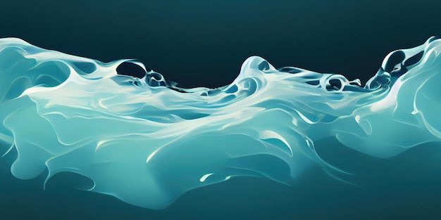 Onde su una superficie di acqua blu liscia consistenza liquida
