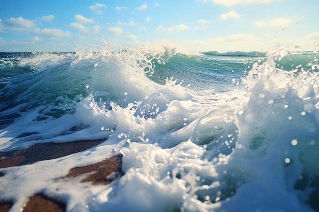 Onde sulla spiaggia in estate