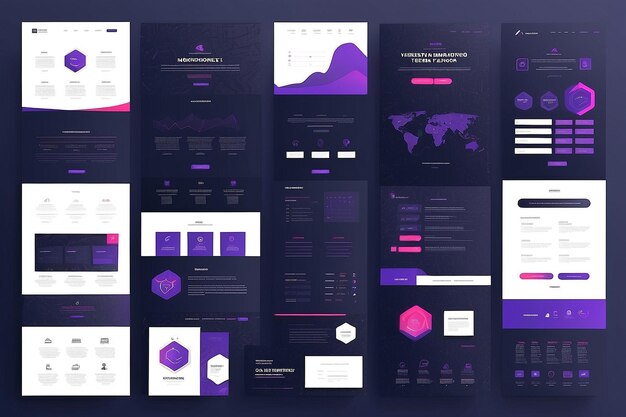 one page website design template all in one set for website design that includes one page