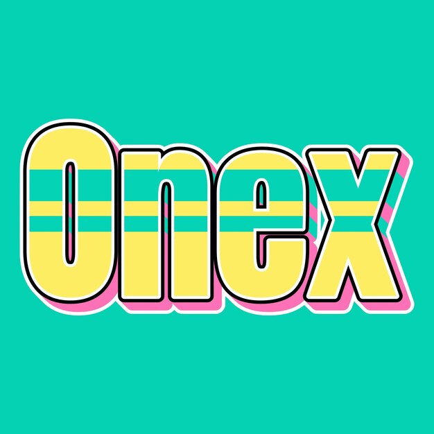 Onex Typography Vintage 90s 3d design giallo rosa testo sfondo foto jpg