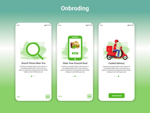 Online Banking Mobile Apps ui ux GUI set with wallet shopping my Account fund Transfer bill pa