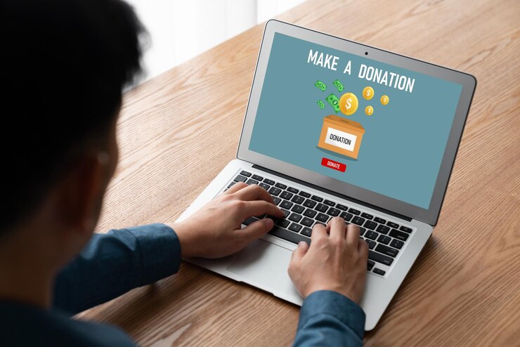Photo online donation platform offer modish money sending system for people to transfer on the internet