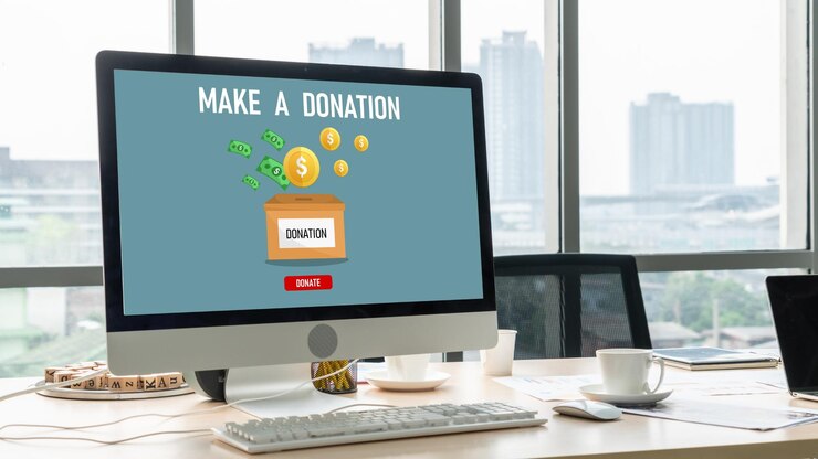 Photo online donation platform offer modish money sending system for people to transfer on the internet