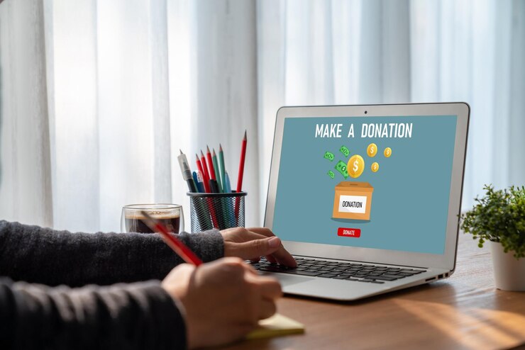 Photo online donation platform offer modish money sending system