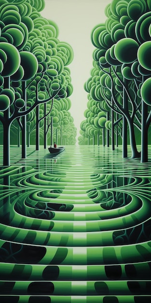 Op Art ispirato dal Canale Verde in Mild Malesia