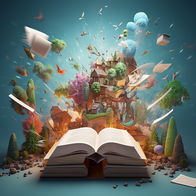 open_Books_imagination_3d_illustrazione