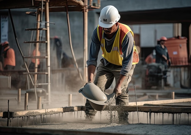 Operai edili che lavorano in un cantiere edile