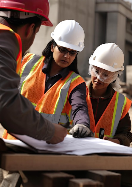 Operai edili che lavorano in un cantiere edile