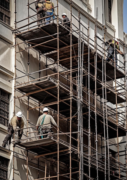 Operai edili che lavorano in un cantiere edile