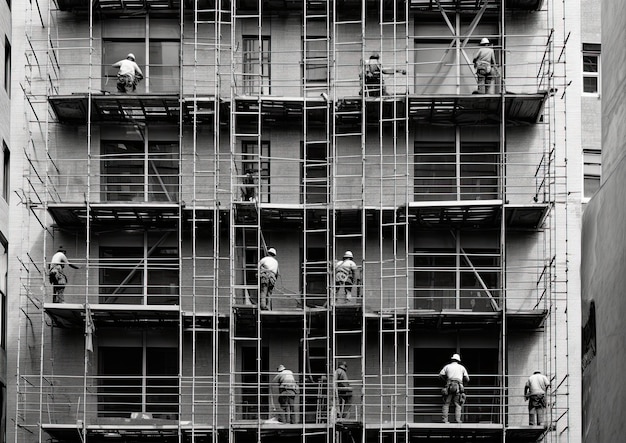 Operai edili che lavorano in un cantiere edile