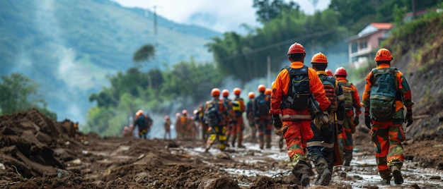 Operazione di soccorso per il terremoto in corso