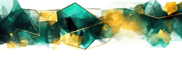 Opere d'arte acquerello astratte mescolate con forme geometriche vivaci per lo sfondo dell'immagine AI generativa del banner dei social media