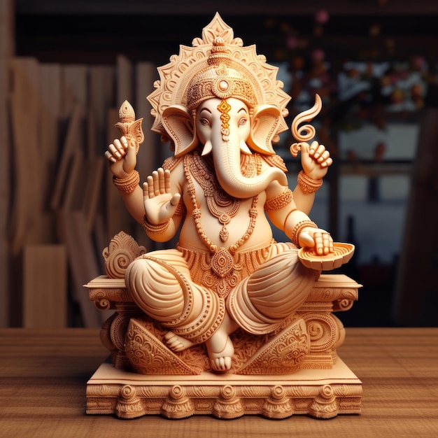 Opere d'arte Ganesh 3D AI generativa