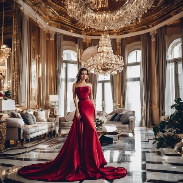 Opulente eleganza Una glamourosa sessione di ritratti nella lussuosa villa