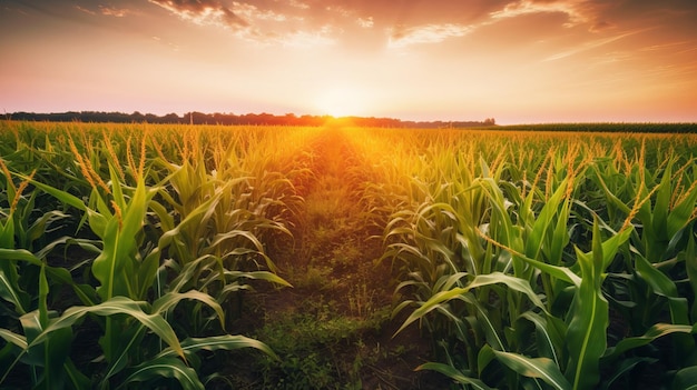 Ora d'oro nel campo di mais