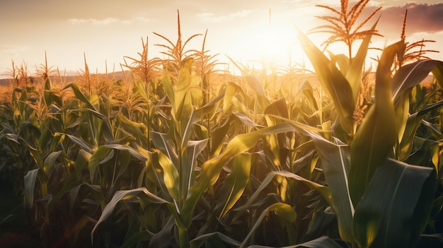 Ora d'oro nel campo di mais