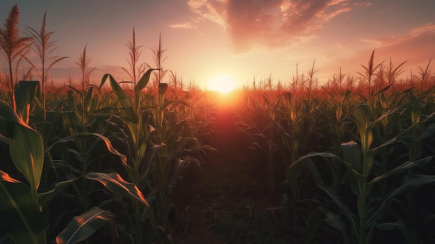 Ora d'oro nel campo di mais