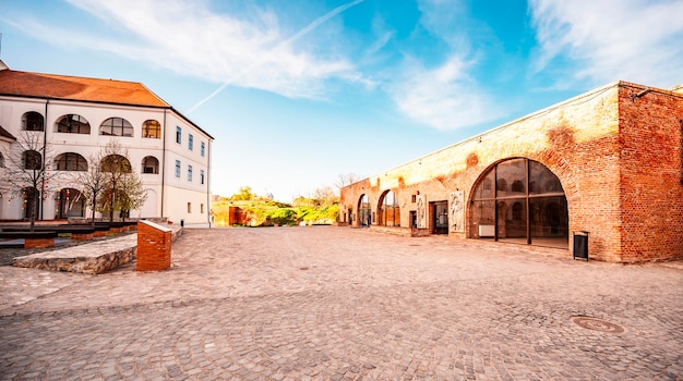 Oradea Romania con fortezza conosciuta anche come Nagyvarad e sullo sfondo Catedrala Episcopala invierea Domnului Transilvania occidentale in Romania