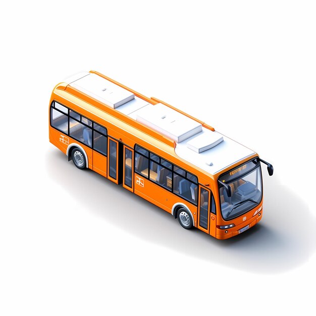 Orange commerciale scuolabus trasporto 3d rendering su sfondo bianco AI generato