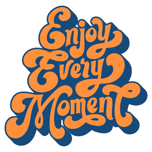 Orange godere di ogni momento stile funky tipografia elemento di design