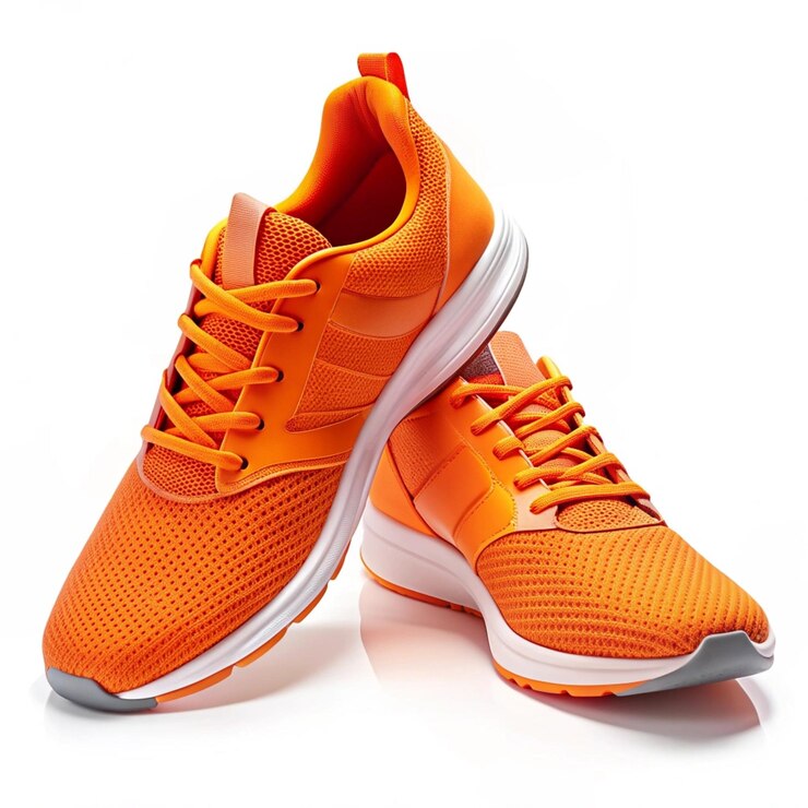 Orange Sport shoes isolated on white