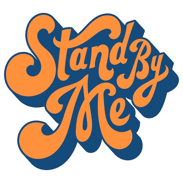 Orange stand by me funky bold elemento di design di carattere stilizzato