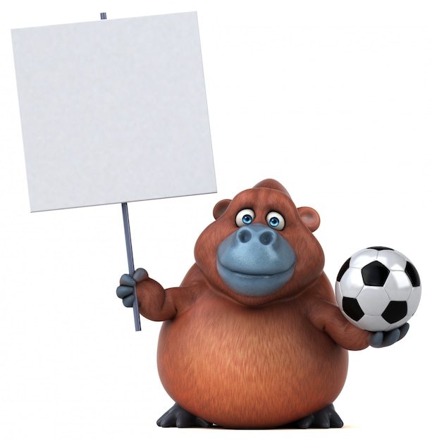 Orangoutan divertente - illustrazione 3D