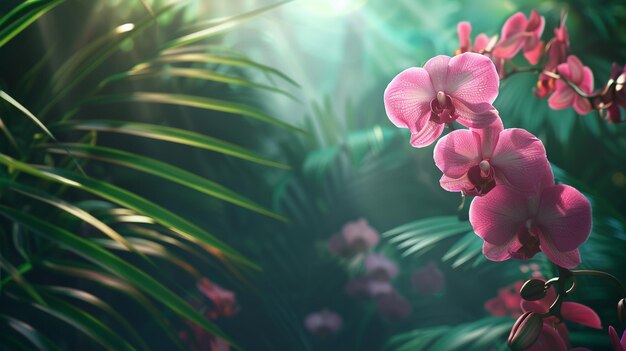 Orchidee esotiche in un ambiente tropicale