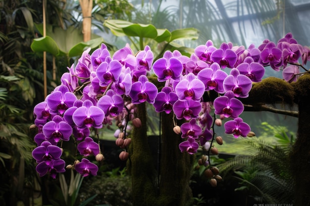 orchidee viola in una foresta tropicale