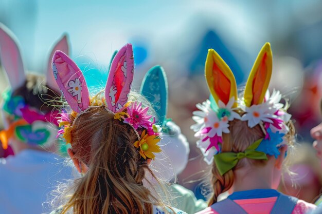 Orecchie di coniglio in abbondanza La gioiosa tradizione di indossare le fasce del coniglio di Pasqua