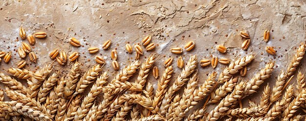 orecchie di grano su uno sfondo di legno