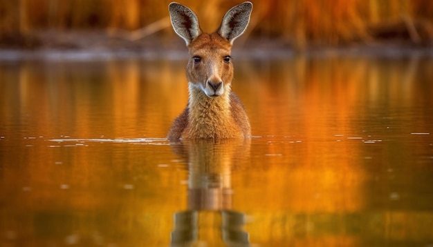 Orecchio di cervo da vicino la bellezza della natura riflessa generata dall'intelligenza artificiale