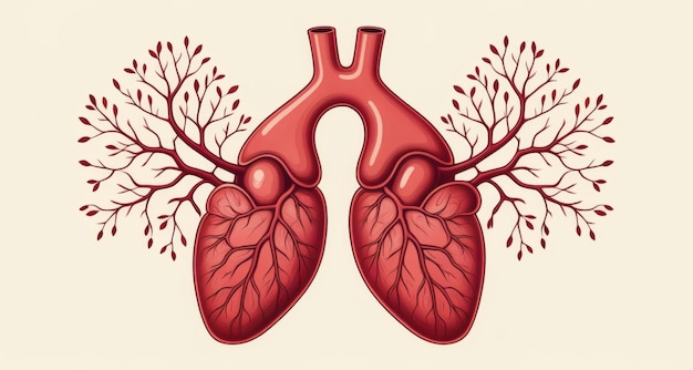 Organi vitali Cuore e polmoni che simboleggiano la vita e il respiro