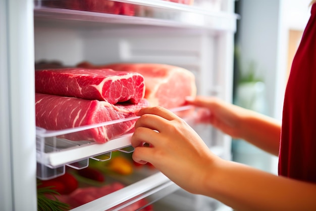 Organizzazione del frigorifero di carne fresca