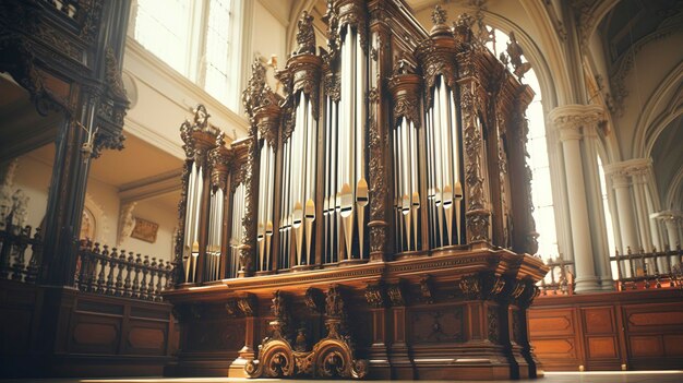 Organo classico ornato in una chiesa