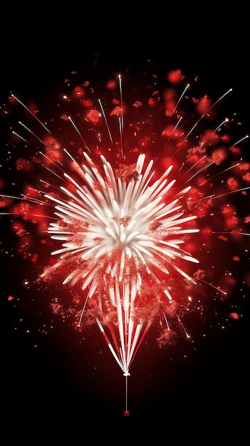Orgoglio indonesiano Bandiera rossa e bianca Celebrazione dei fuochi d'artificio 17 agosto Modello di storia di Instagram