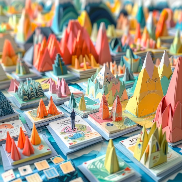 Origami Paper Town Card Sorting in UX Design Essence