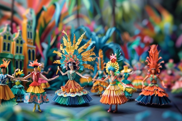 Origami Paper Town Parade del Carnevale brasiliano Essence