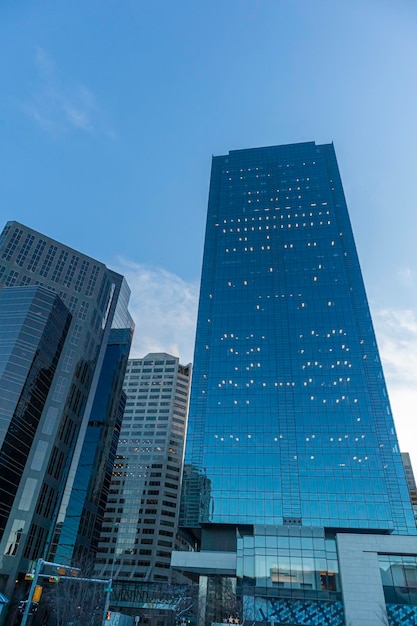 Orizzonte architettonico della città di Calgary del centro in Alberta