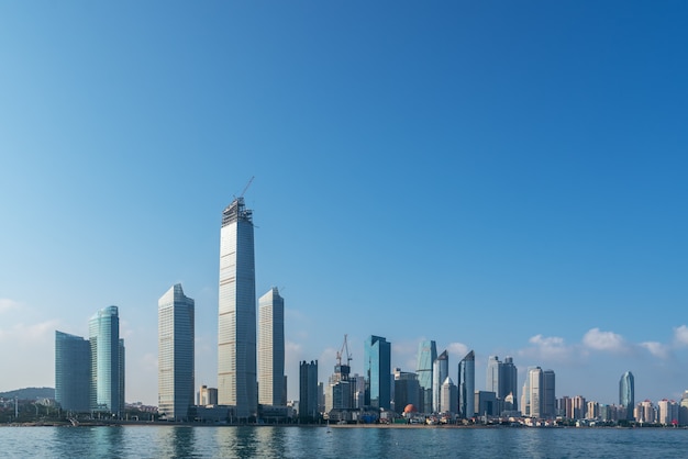 Orizzonte del paesaggio architettonico urbano moderno a Qingdao