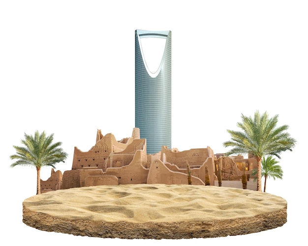 Orizzonte del Regno dell'Arabia Saudita con la natura che celebra il modello di disegno astratto della giornata nazionale