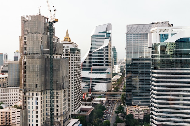 Orizzonte di Bangkok del paesaggio urbano, Tailandia. Bangkok è la metropoli e preferita dai turisti.