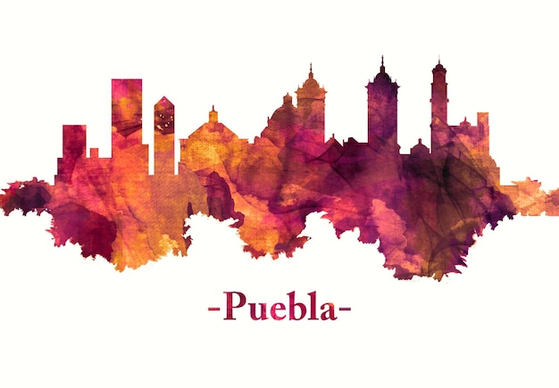 Orizzonte di Puebla Messico in rosso