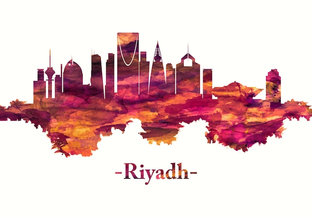 Orizzonte di Riyadh Arabia Saudita in rosso