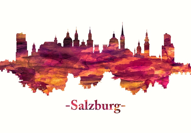 Orizzonte di Salisburgo Austria in rosso