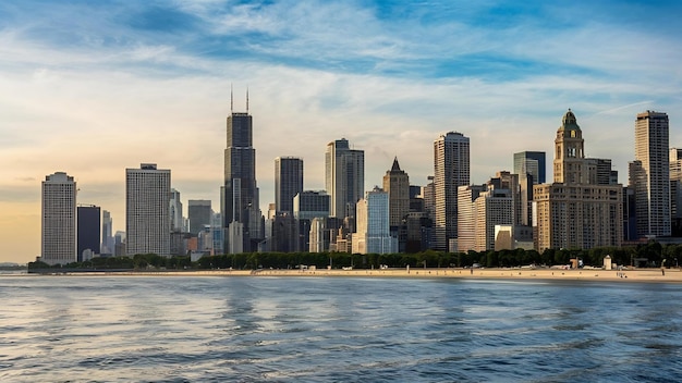 Orizzonte urbano della città di Chicago