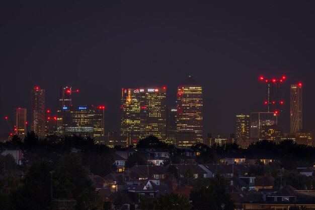 Orizzonte urbano di Londra di notte