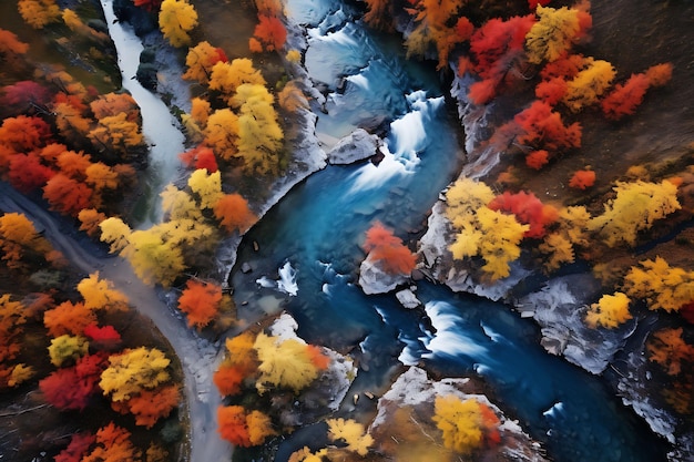 Orizzonti dall'alto Fotografia aerea di paesaggi colorati