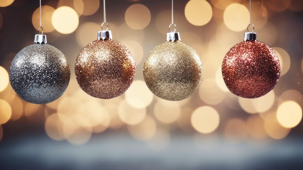 Ornamenti natalizi fai-da-te decorati con glitter scintillanti