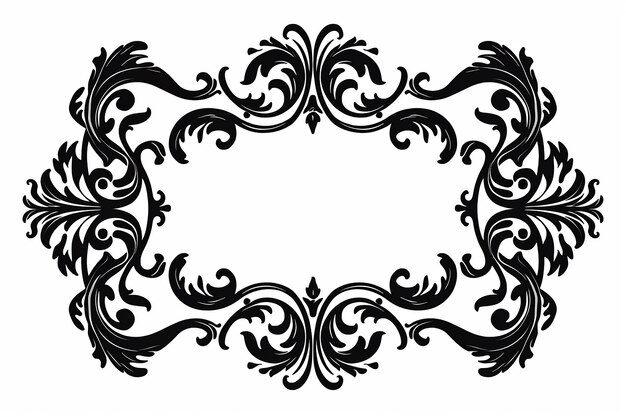 ornamento a cornice vintage decorato in bianco e nero